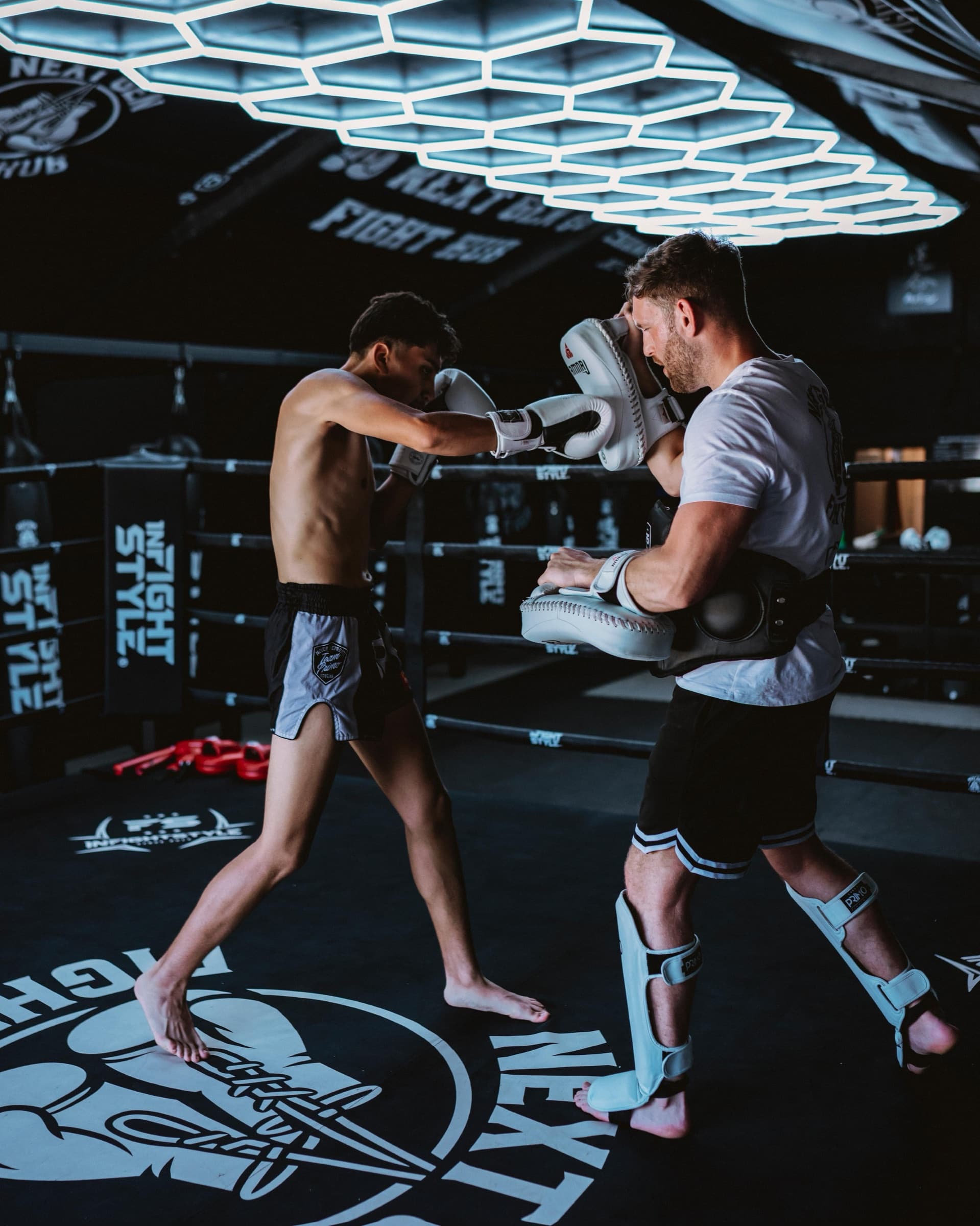 Sparring in the ring at Next Gen Fight Hub